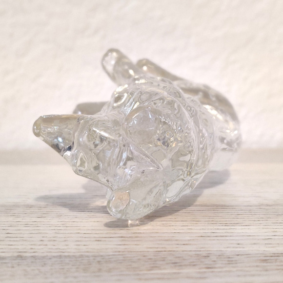 4.5" Glass Sitting Collie Dog Figure / Paperweight Clear Pressed Molded Good Boy - Picture 14 of 16
